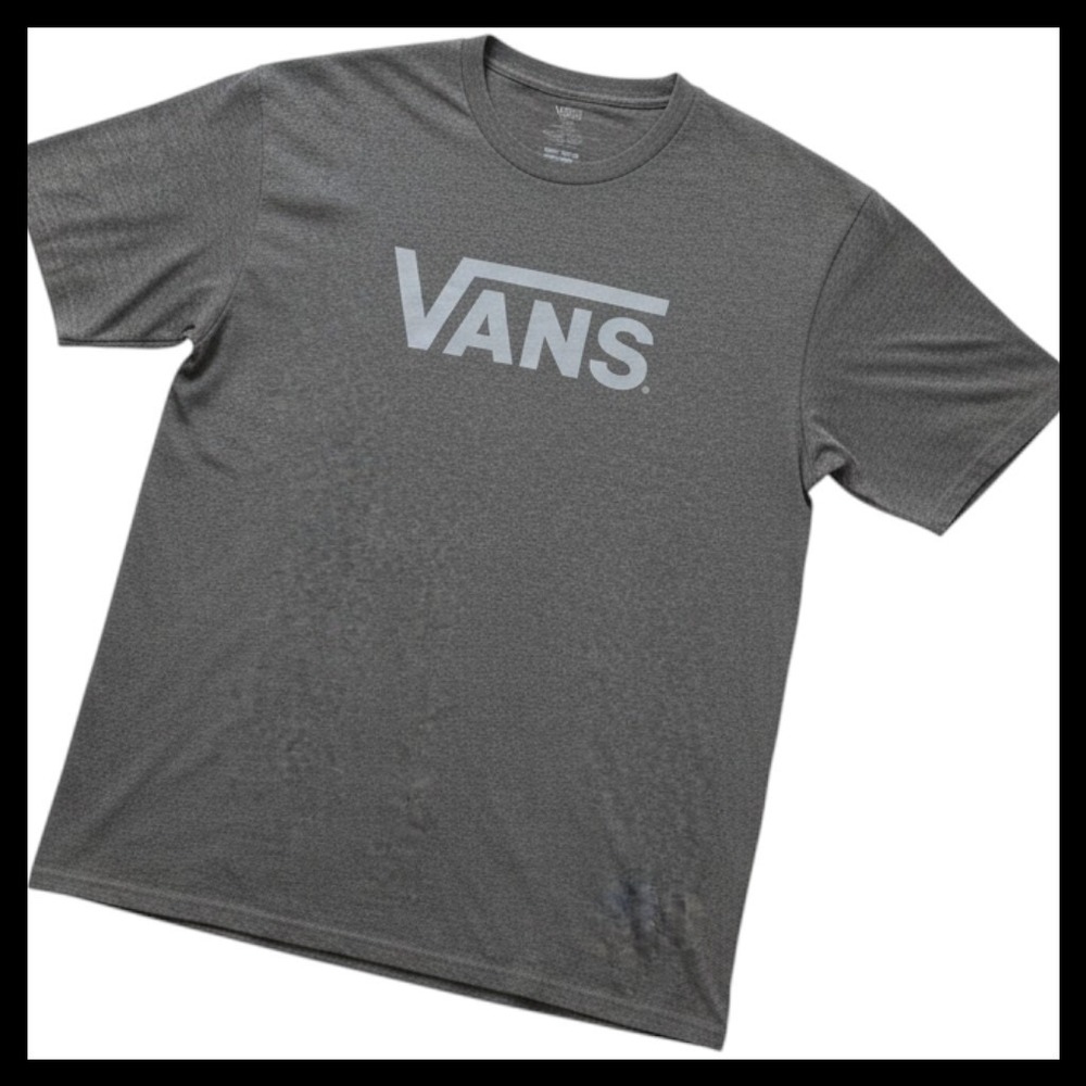 Vans Mens Classic Logo Graphic T-Shirt Heather Gray Short Sleeve Tee Large